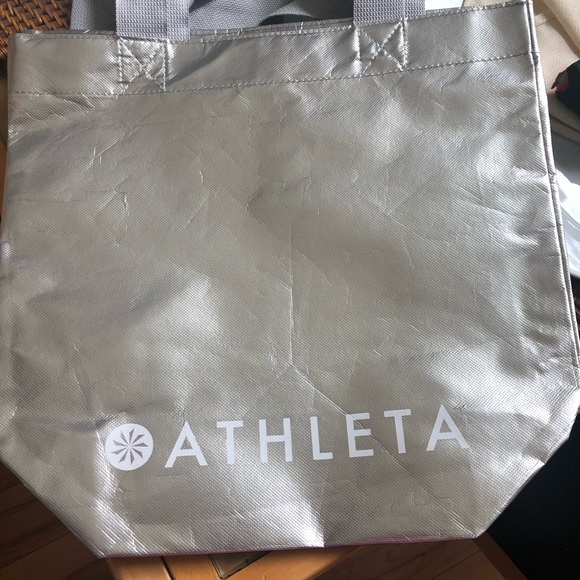 Athleta silver handbag tote bag gym bag workout bag - Picture 3 of 3